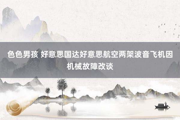 色色男孩 好意思国达好意思航空两架波音飞机因机械故障改谈