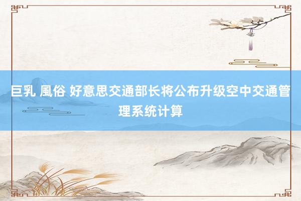 巨乳 風俗 好意思交通部长将公布升级空中交通管理系统计算
