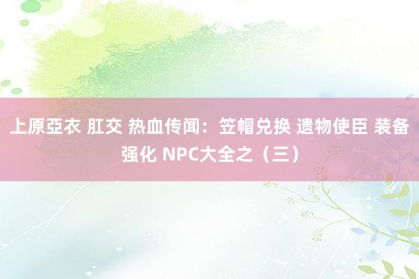 上原亞衣 肛交 热血传闻：笠帽兑换 遗物使臣 装备强化 NPC大全之（三）