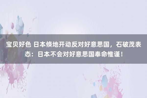 宝贝好色 日本倏地开动反对好意思国，石破茂表态：日本不会对好意思国奉命惟谨！