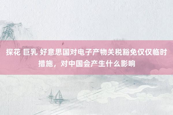 探花 巨乳 好意思国对电子产物关税豁免仅仅临时措施，对中国会产生什么影响