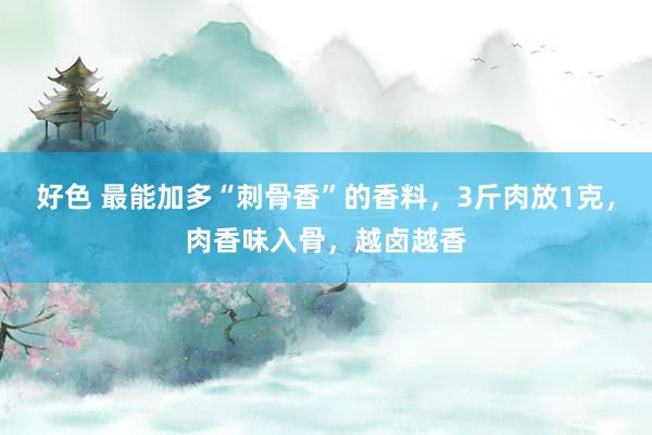 好色 最能加多“刺骨香”的香料，3斤肉放1克，肉香味入骨，越卤越香